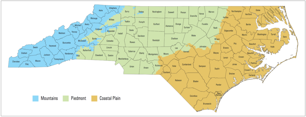 N.C. planting regions map_NC State Extension