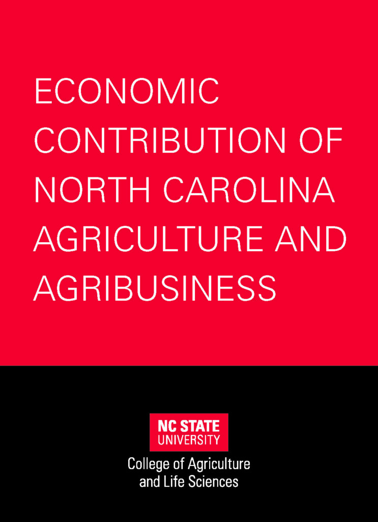 Picture of the cover for a booklet titled, "Economic Contribution of North Carolina Agriculture and Agribusiness"